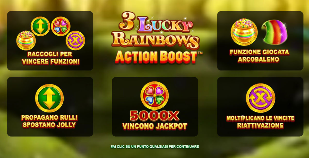 3 Lucky Rainbows Action Boost Schermata Iniziale - -