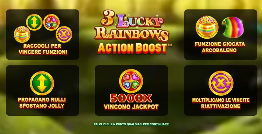 3 Lucky Rainbows Action Boost Schermata Iniziale - -