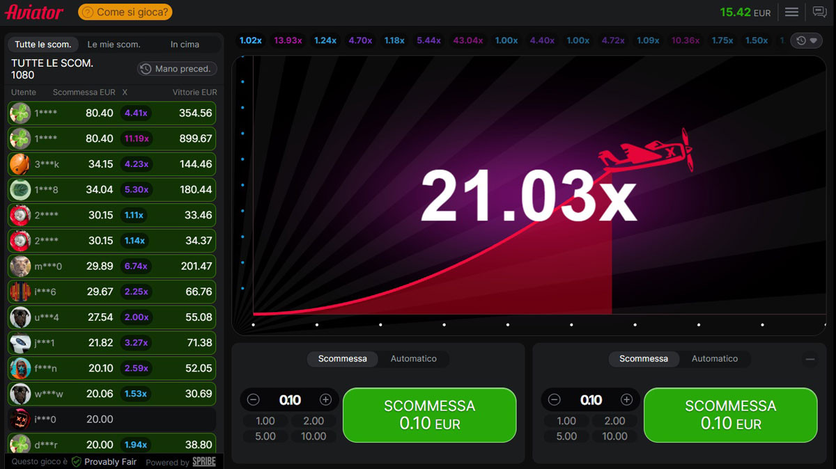 Aviator Schermata Di Gioco - -